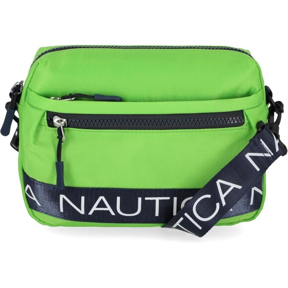 Women's Green Nylon Bean Crossbody Belt Bag Adjustable Shoulder Strap Zipper - Picture 1 of 5